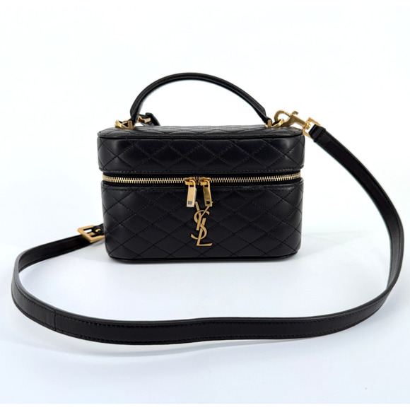 Saint Laurent Vanity Bag Handbag Shoulder Bag 2 Way Gaby Mini Lambskin Designer - Picture 1 of 16